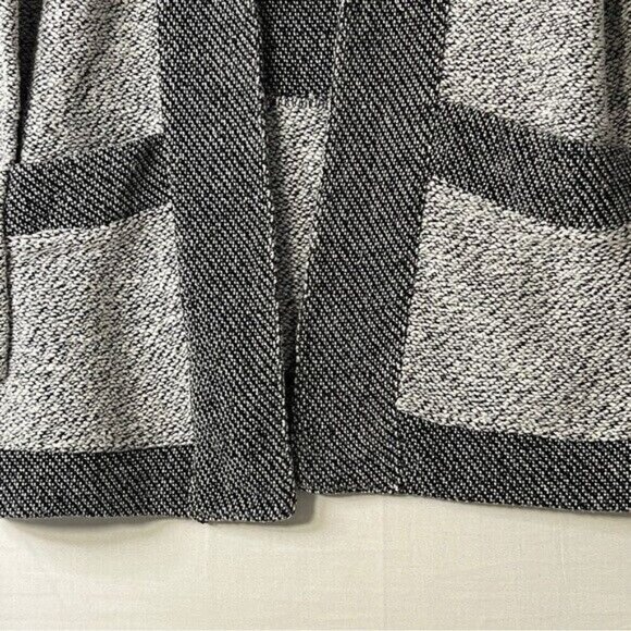 BNCI BLANC NOIR Cardigan Sweater Tunic Length Open Front Womens XL Pockets Black - Picture 9 of 14